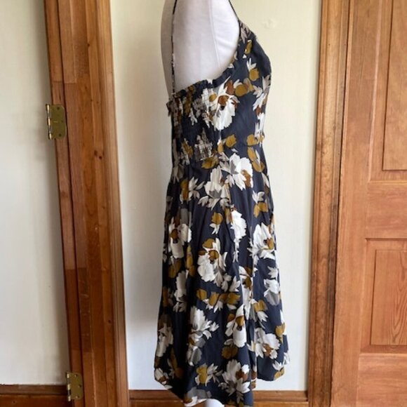 OLD NAVY Woven Cami Grey Floral Defined Waist Spaghetti Strap Dress L - Picture 9 of 16